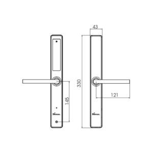 Kích thước khóa khách sạn tích hợp đầu lọc thẻ Demax HSL330 AG