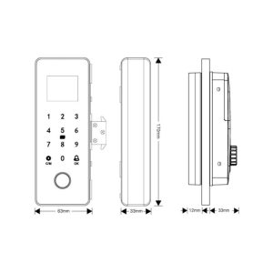 Kích thước khóa thông minh (App wifi) Demax SL800 G-SD