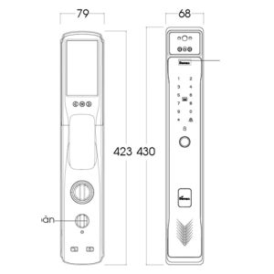 Kích thước khóa thông minh nhận dạng khuôn mặt Face ID-3D Demax SL918 AC