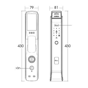 Kích thước khóa thông minh nhận dạng khuôn mặt Face ID-3D Demax SL919 AC
