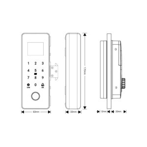 Kích thước khóa thông minh (Remote + App wifi) Demax SL800 G-SD