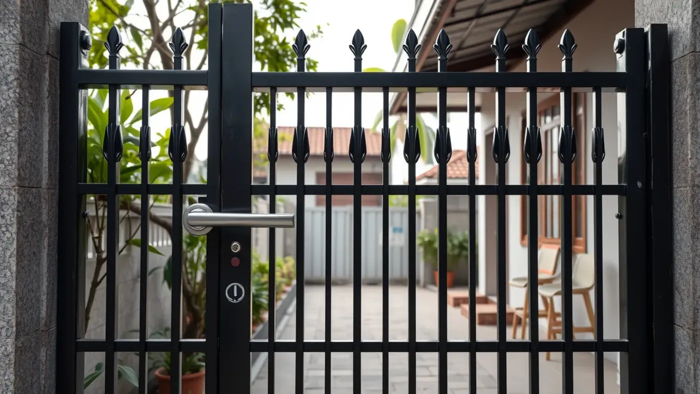 Khoá điện tử lắp trên cổng sắt