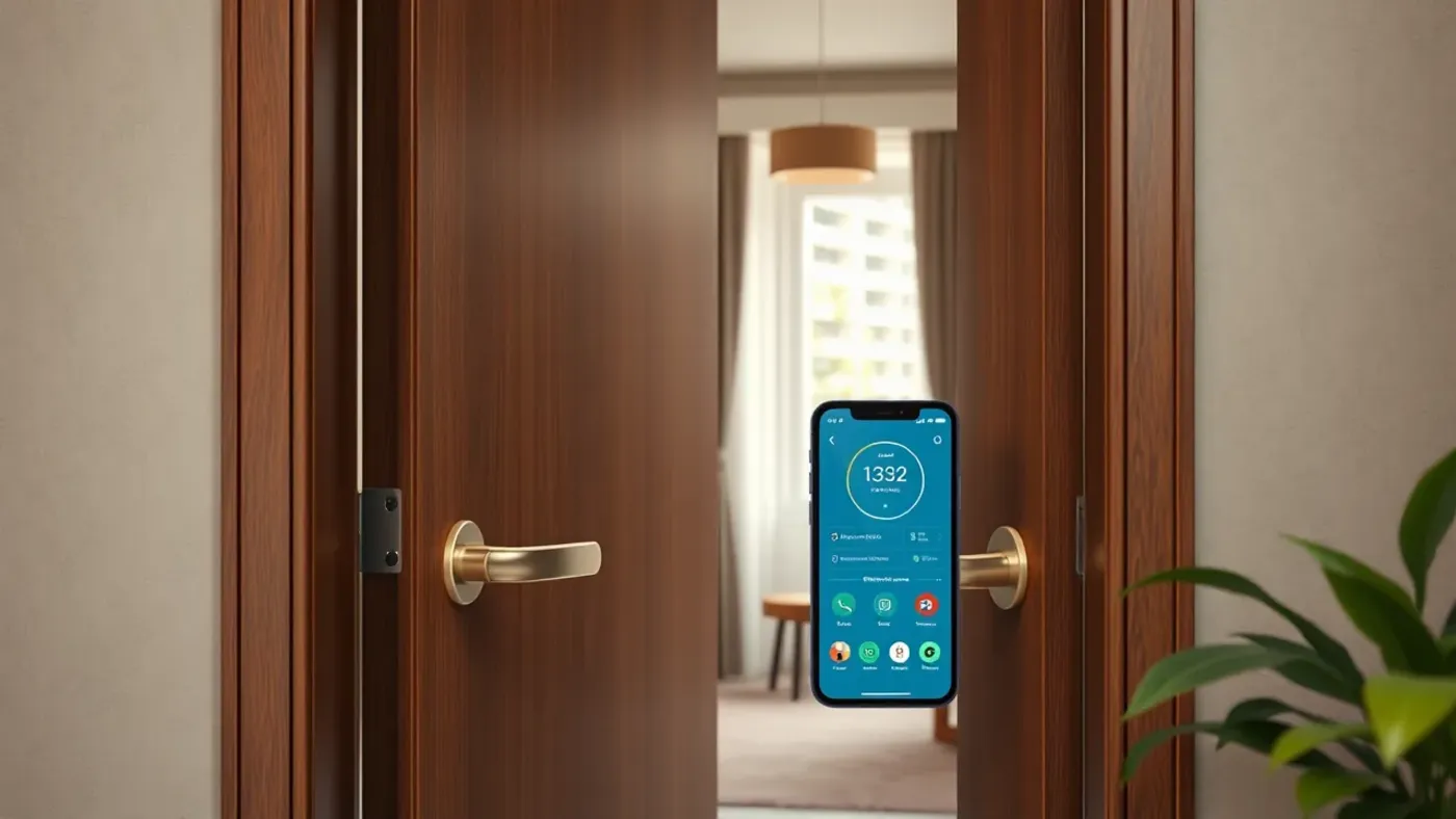 khóa cửa kết nối điện thoại tại căn hộ