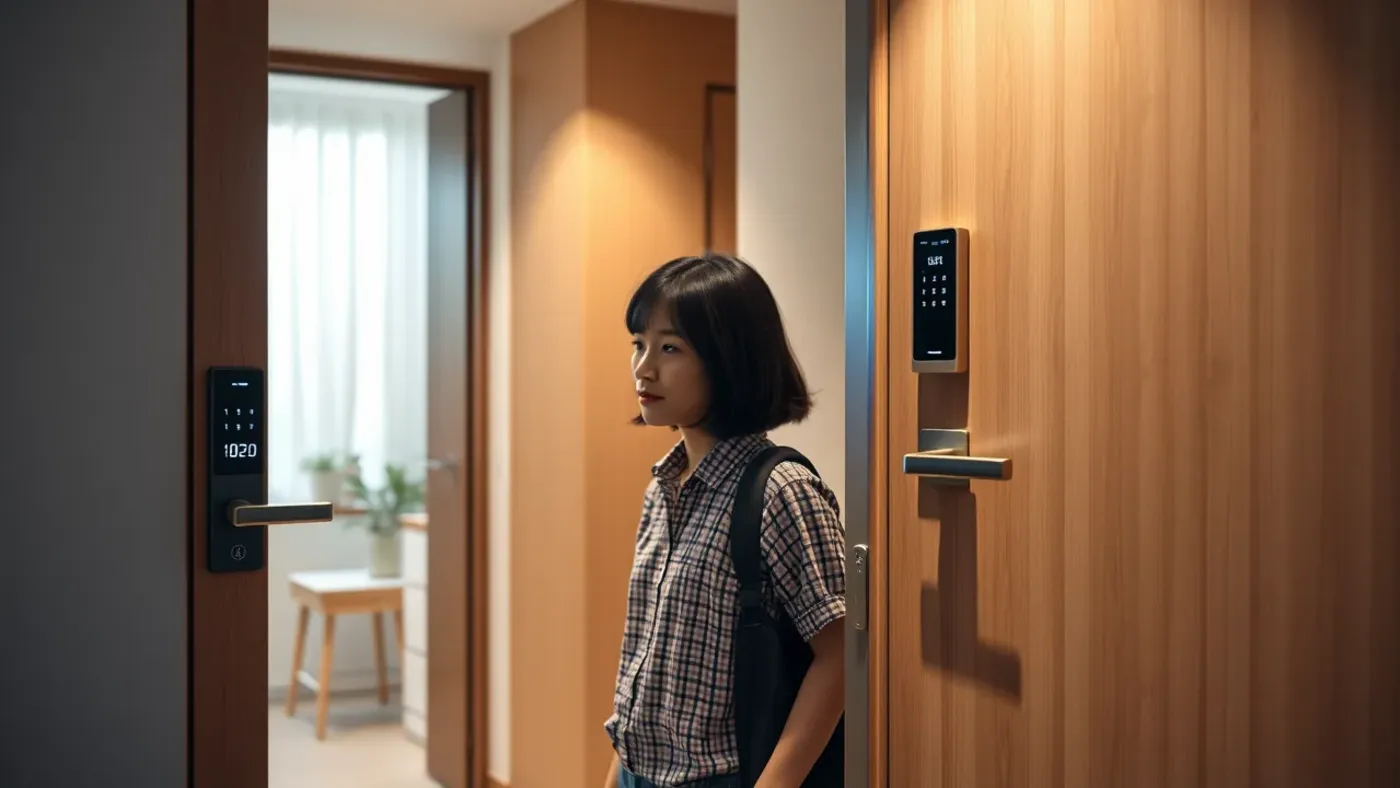khóa mở cửa bằng khuôn mặt tại căn hộ